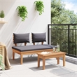 vidaXL 2 PC Wood Garden Bench in with Cushions in Gray/Brown