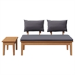 vidaXL 2 PC Wood Garden Bench in with Cushions in Gray/Brown