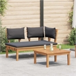 vidaXL 2 PC Wood Garden Bench in with Cushions in Gray/Brown