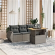 vidaXL 5 Piece Solid Acacia Wood Medium Sofa Set in Gray