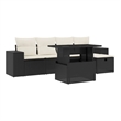 vidaXL 6 Piece Steel Sofa Set in Black/White/Cream