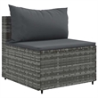 vidaXL 6 Piece Poly Rattan Lounge Set in Gray/Anthracite