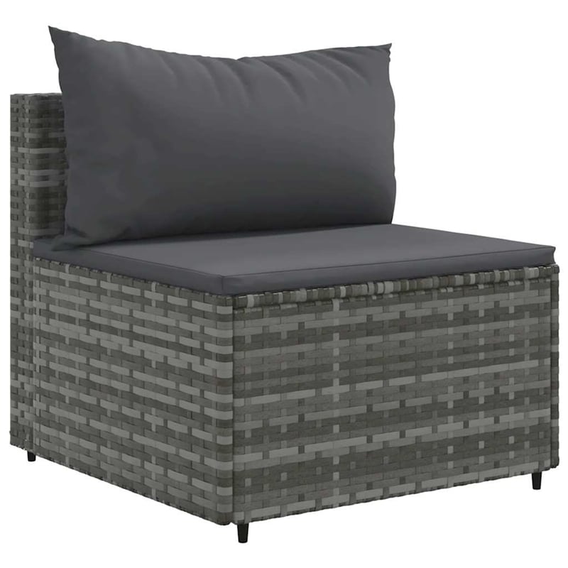 vidaXL 6 Piece Poly Rattan Lounge Set in Gray/Anthracite