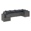 vidaXL 6 Piece Poly Rattan Lounge Set in Gray/Anthracite
