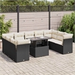 vidaXL 10 Piece Poly Rattan Standard Sofa Set in Black