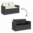 vidaXL 8 Piece Solid Acacia Wood Sofa Set in Black/White/Cream