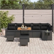 vidaXL Solid Acacia Wood Sofa Set with Cushions in Black