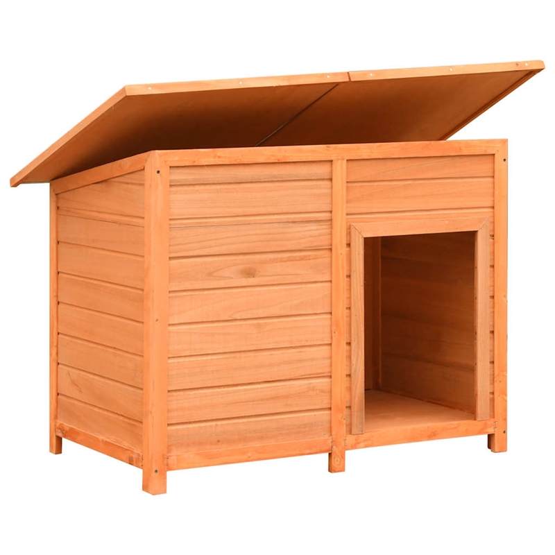 vidaXL Solid Pine Wood Dog House in Brown/Green
