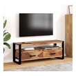vidaXL Solid Acacia Wood TV Cabinet in Brown/Black