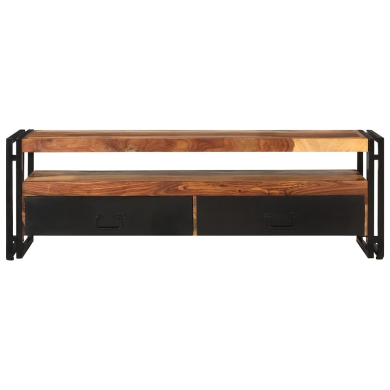 vidaXL Solid Wood TV Cabinet with Storage in Brown
