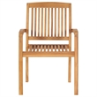 vidaXL 6 pcs Solid Teak Wood Stacking Patio Chairs with Cushions in Gray