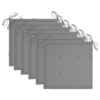 vidaXL 6 pcs Solid Teak Wood Stacking Patio Chairs with Cushions in Gray