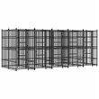vidaXL Powder-Coated Steel Dog Kennel in Black