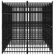 vidaXL Powder-Coated Steel Dog Kennel in Black