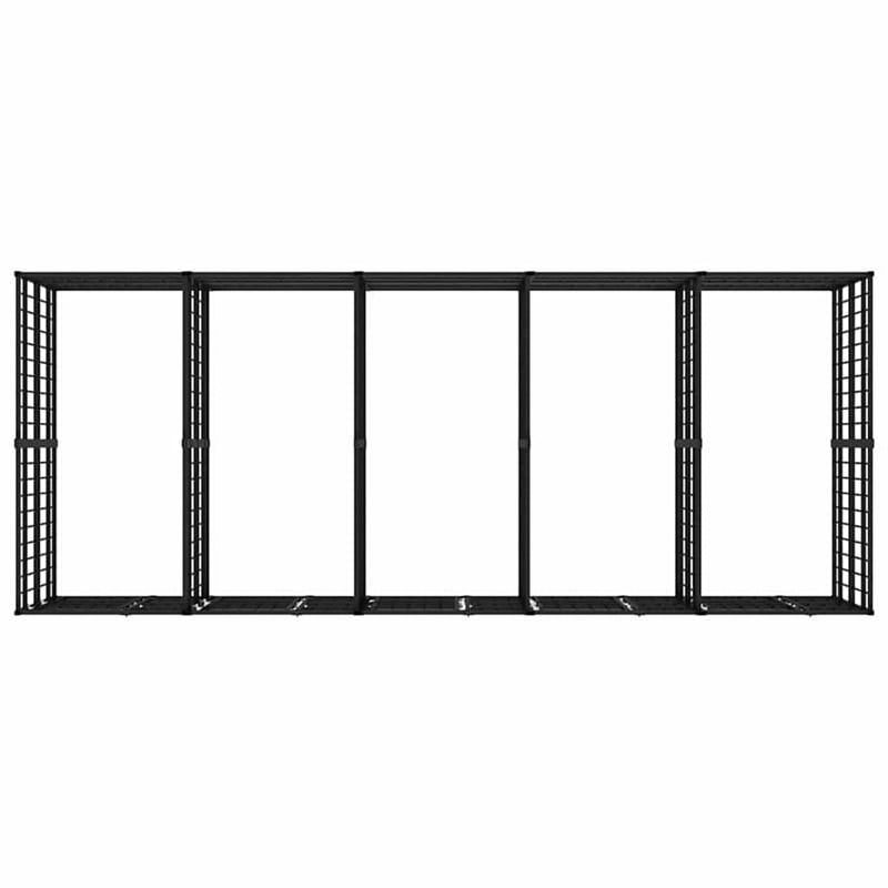vidaXL Powder-Coated Steel Dog Kennel in Black