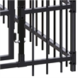 vidaXL Powder-Coated Steel Dog Kennel in Black