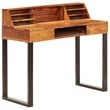 vidaXL Solid Acacia Wood and Powder Coated Steel Desk in Natural/Brown