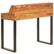vidaXL Solid Acacia Wood and Powder Coated Steel Desk in Natural/Brown