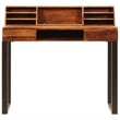 vidaXL Solid Acacia Wood and Powder Coated Steel Desk in Natural/Brown