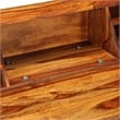 vidaXL Solid Acacia Wood and Powder Coated Steel Desk in Natural/Brown