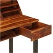 vidaXL Solid Acacia Wood and Powder Coated Steel Desk in Natural/Brown