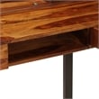 vidaXL Solid Acacia Wood and Powder Coated Steel Desk in Natural/Brown
