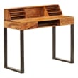 vidaXL Solid Acacia Wood and Powder Coated Steel Desk in Natural/Brown