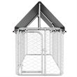 vidaXL Large Galvanized Steel and Polyethylene Dog Kennel in Silver