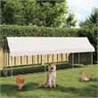 vidaXL Large Galvanized Steel and Polyethylene Dog Kennel in Silver