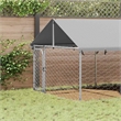 vidaXL Large Galvanized Steel and Polyethylene Dog Kennel in Silver