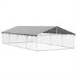 vidaXL Large Galvanized Steel and Polyethylene Dog Kennel in Silver