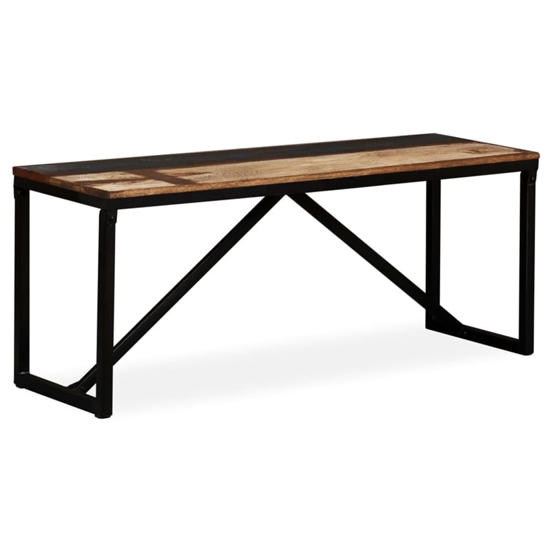 vidaXL Solid Reclaimed Wood Bench in Multi-Color