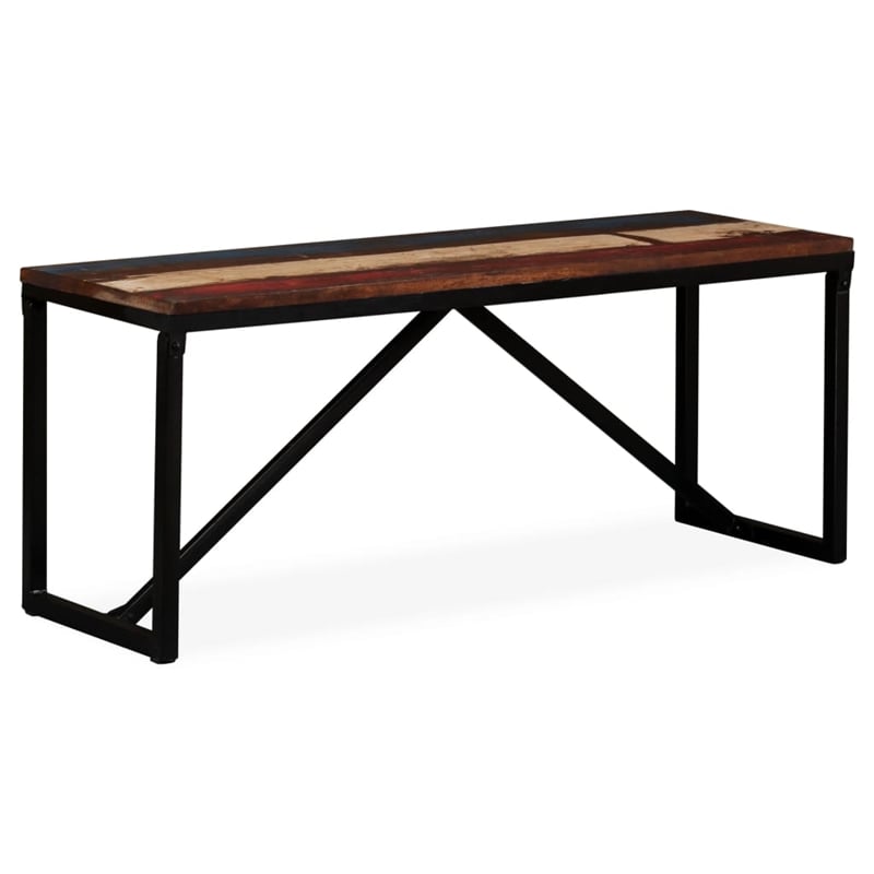 vidaXL Solid Reclaimed Wood Bench in Multi-Color