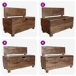 vidaXL Solid Mahogany Wood Bench in Warn Brown