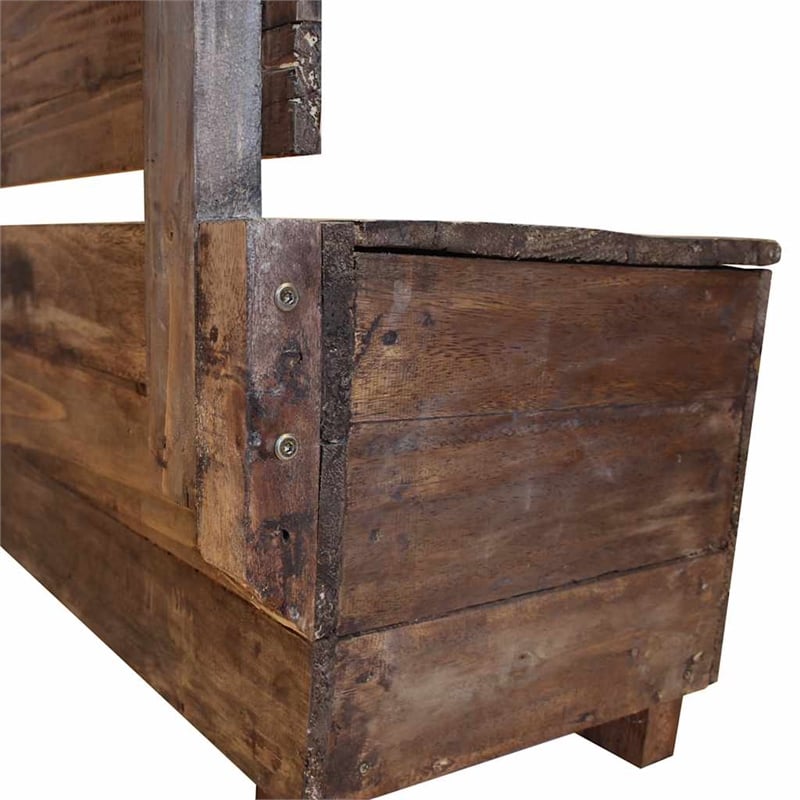 vidaXL Solid Mahogany Wood Bench in Warn Brown