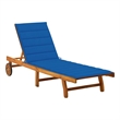 vidaXL Solid Acacia Wood Sun lounger in Royal Blue