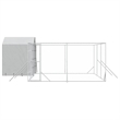vidaXL Galvanized steel Outdoor Dog Kennel in Silver