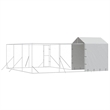 vidaXL Galvanized steel Outdoor Dog Kennel in Silver