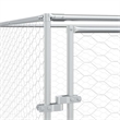 vidaXL Galvanized steel Outdoor Dog Kennel in Silver