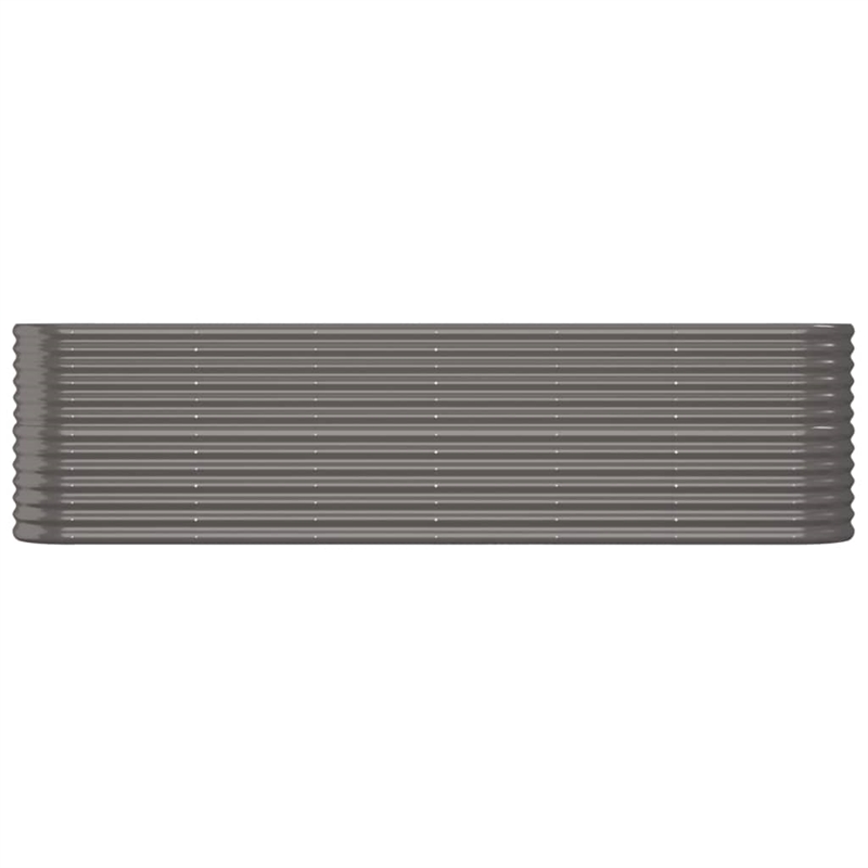 vidaXL Large Powder-Coated Steel Raised Garden Bed in Gray