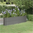 vidaXL Large Powder-Coated Steel Raised Garden Bed in Gray