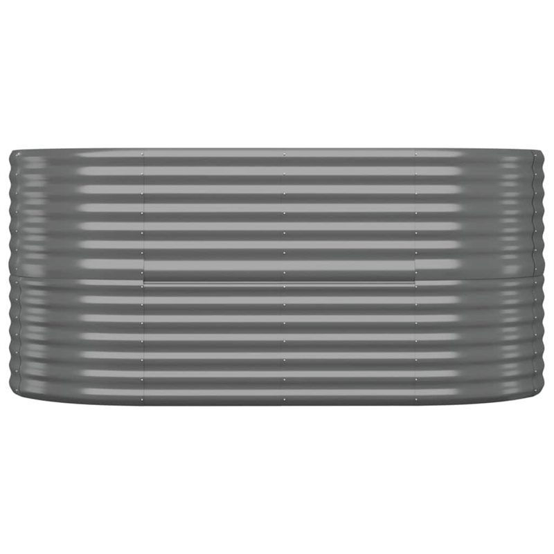 vidaXL Large Powder-Coated Steel Raised Garden Bed in Gray