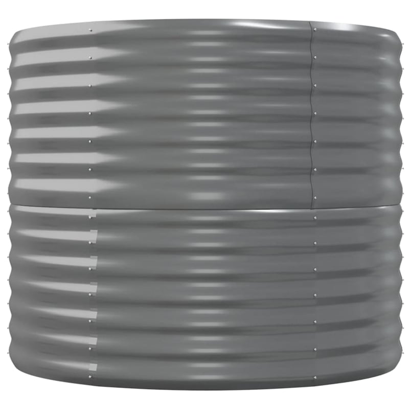 vidaXL Large Powder-Coated Steel Raised Garden Bed in Gray
