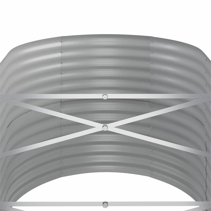 vidaXL Large Powder-Coated Steel Raised Garden Bed in Gray