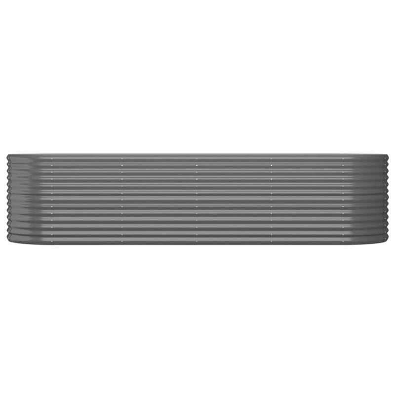vidaXL Large Powder-Coated Steel Raised Garden Bed in Gray