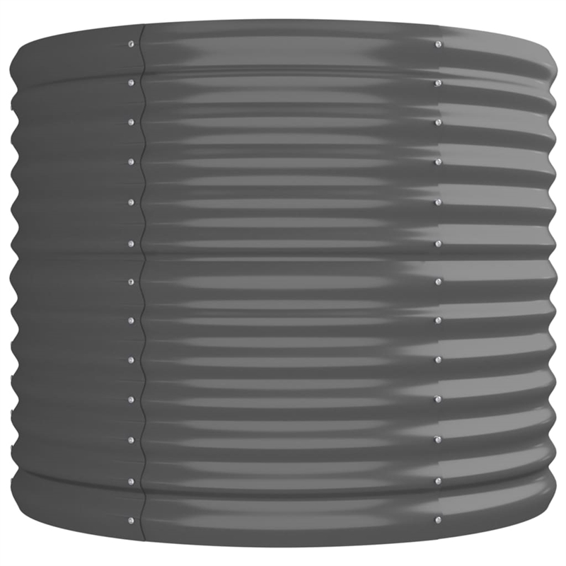 vidaXL Large Powder-Coated Steel Raised Garden Bed in Gray