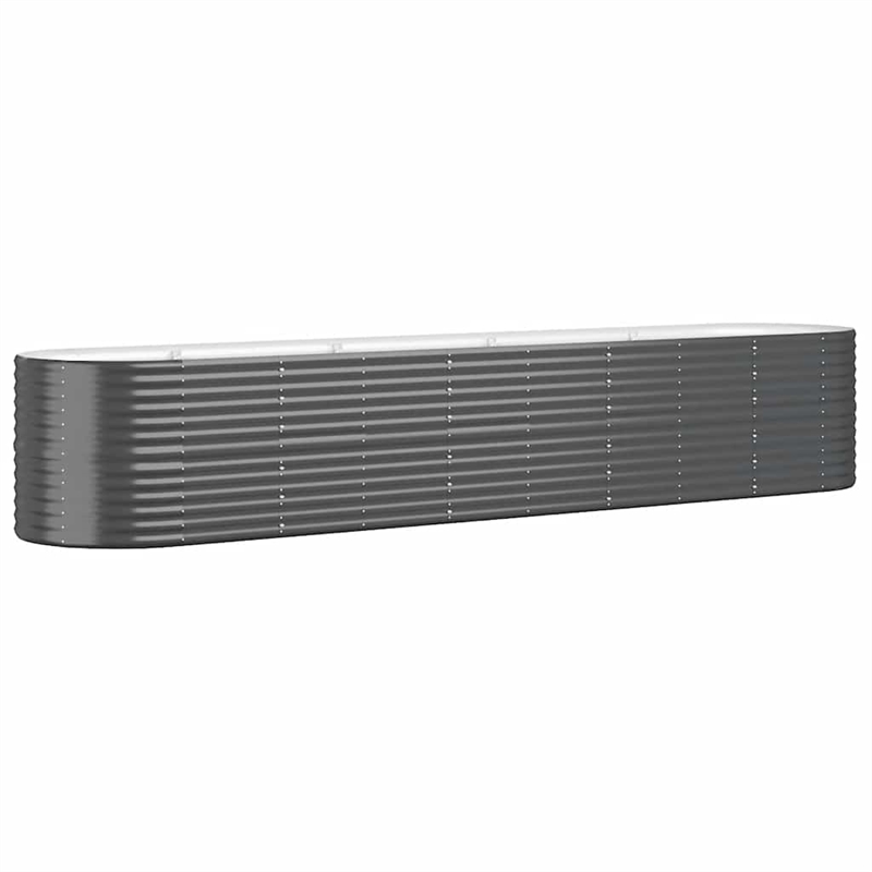 vidaXL Large Powder-Coated Steel Raised Garden Bed in Anthracite