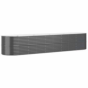 vidaXL Large Powder-Coated Steel Raised Garden Bed in Anthracite