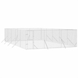 vidaXL Heavy Duty Galvanized Steel Outdoor Dog Kennel in Silver