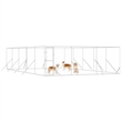 vidaXL Heavy Duty Galvanized Steel Outdoor Dog Kennel in Silver